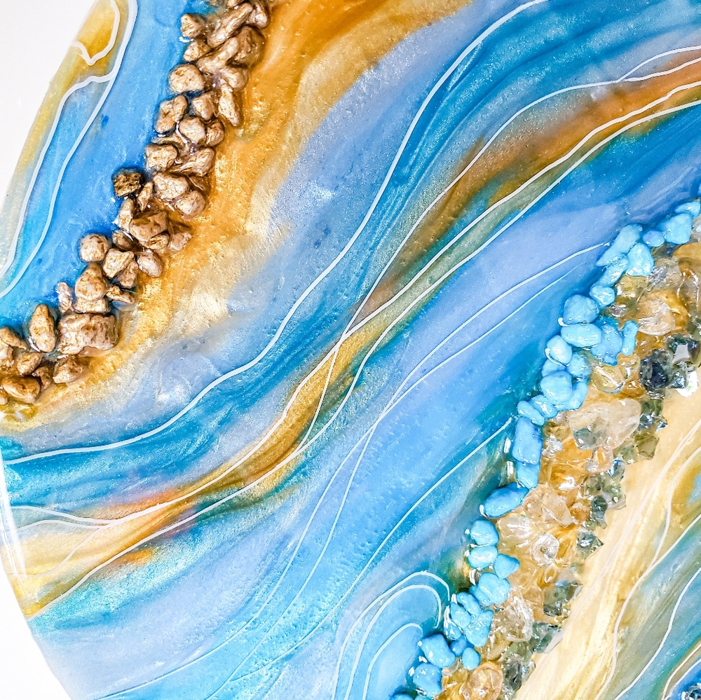 SOLD - Wall Decor Geode Artwork / Decorative 12'' x 12" - Picture 2 of 9